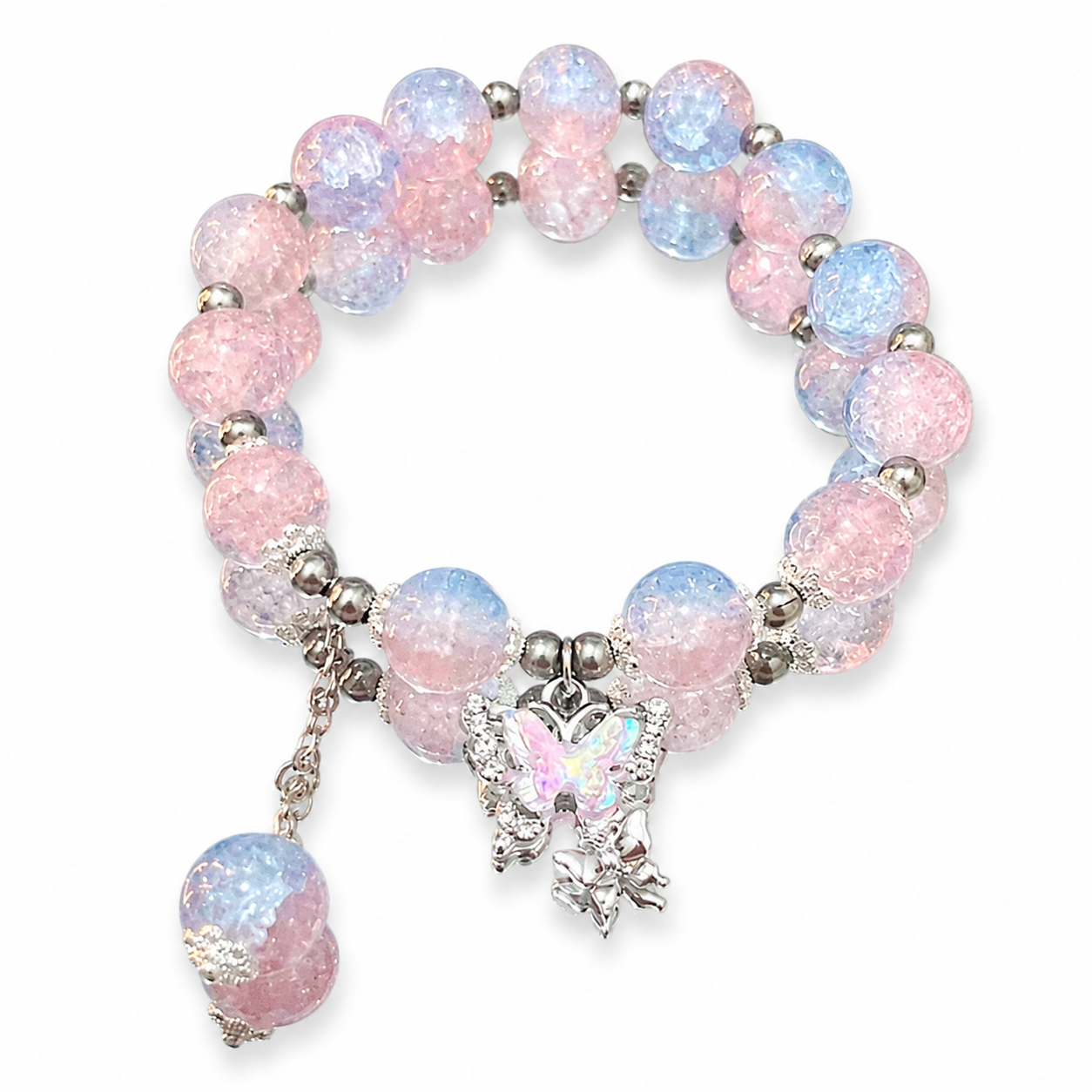 Simple Green Popcorn Beaded Crystal Bracelet for Women