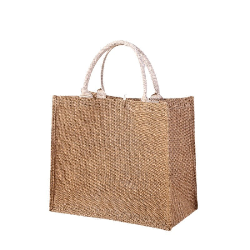 Jute Tote Bag with Cotton Handles